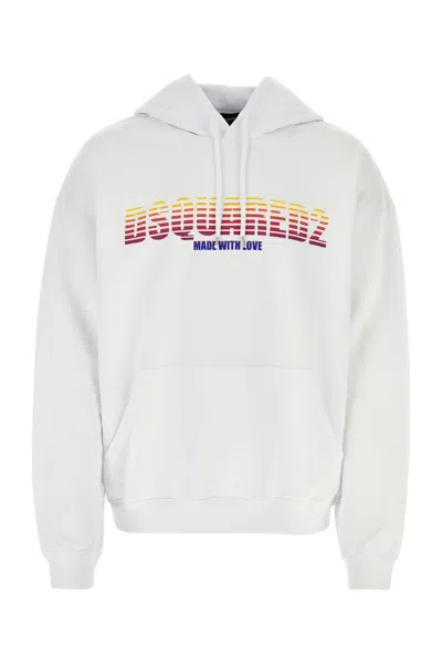DSQUARED2 DSQUARED WHITE COTTON SWEATSHIRT
