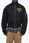 Dsquared2 Felted Wool 80's Bomber Jacket With Contrasting Logo In Black