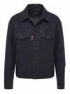 Dsquared2 Button-up Wool Jacket In Blue