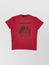 Dsquared2 Female Crew Neck Graphic Print Tops In Red