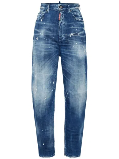 Dsquared2 80's High Rise Balloon Jeans In Blue