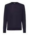 Dsquared2 Lightweight Blue Knit Sweatshirt With Crew Neckline And Logo Detail In Black