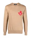 Dsquared2 Fine-knit Crew-neck Jumper In Nude
