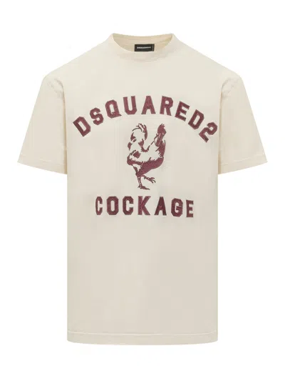 Dsquared2 Fit Regothere T-shirt With Stampaint Artwork In Neutral