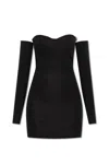 Dsquared2 Fitted Black Dress With Off-the-shoulder Sleeves And Sweetheart Neckline In Black