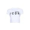 Dsquared2 Fitted Cotton Jersey T-shirt With Bold Logo Print In White