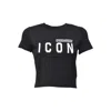 Dsquared2 Be Icon Mini Fit Crop T-shirt In Black