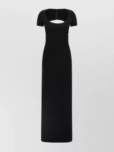 DSQUARED2 FITTED LONG DRESS ROUND NECKLINE