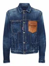 Dsquared2 Fitted Sports Jacket With Contrasting Stitching In Blue