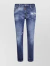 Dsquared2 Slim Fit Five-pocket Jeans With Distressed Detailing In Blue