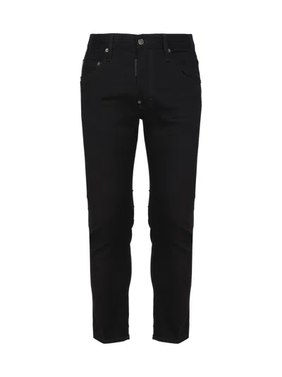 Dsquared2 Five Pocket Jeans In Cotton Denim In Black
