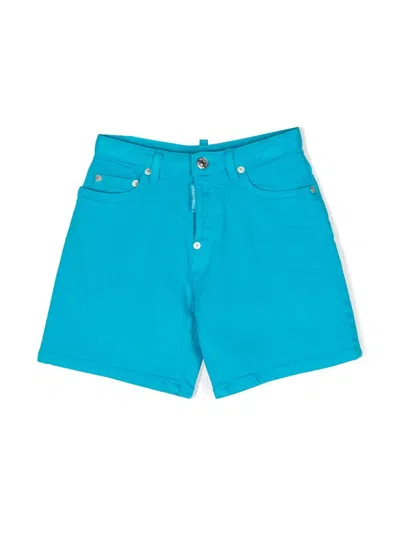 Dsquared2 Kids' Five-pocket Knee-length Shorts In Blue