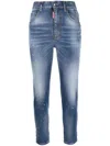 Dsquared2 Five-pocket Skinny Jeans With Distressed Finish In Blue