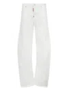 Dsquared2 Five-pockets Logo-patch Jeans In White