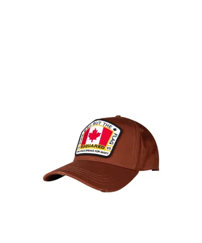 Dsquared2 Flag Logo Cap In Brown