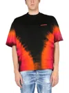 Dsquared2 Gradient Effect Flame Drop Crew-neck T-shirt In Multi