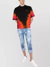 Dsquared2 D2 Flame Dropped Shoulder T-shirt In Black
