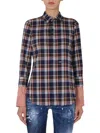 Dsquared2 Blue Regular Plaid Shirt In Multi