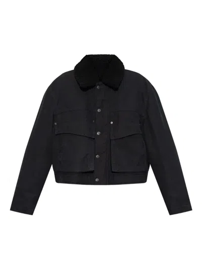 Dsquared2 Flap-pocket Sherpa-collar Jacket In Black