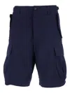 Dsquared2 Men Blue Shorts With Wide Leg And Four Flap Pockets With Buttons In Cotton Stretch Man In Blue