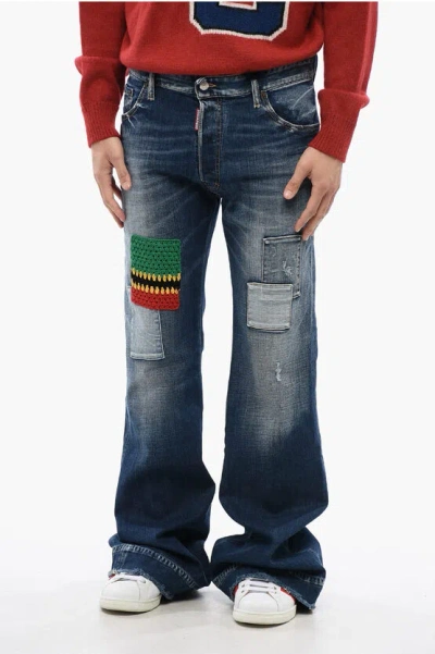 DSQUARED2 FLARE FIT BOB JEANS WITH PATCH 32 CM