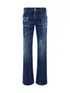 Dsquared2 Medium Waist Flare Jeans In Navy Blue