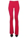 Dsquared2 Flared Ribbed Elastic Waistband Trousers In Purple