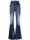 Dsquared2 Flare Washed Denim Pants In Blau