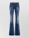 Dsquared2 Flared Distressed Five-pocket Trousers Loops In Blue