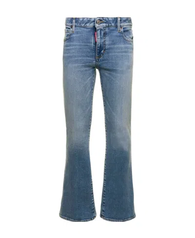 Dsquared2 Flared-leg Cropped Jeans In Blue