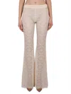 Dsquared2 Flared Pants With Intricate All-over Embroidery In Neutrals