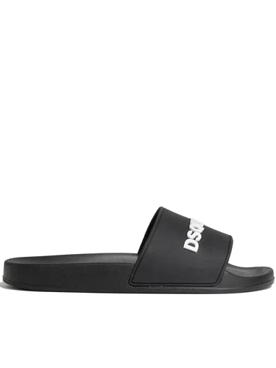 Dsquared2 Flat Sandals In Black