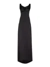 Dsquared2 Flattering Full-length Black Dress With Wide Skirt