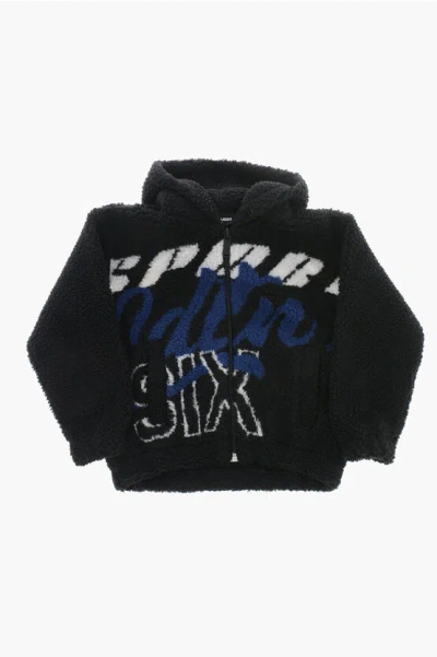 Dsquared2 Fleece Jacket Slouch Fit With Zip Closure In Black