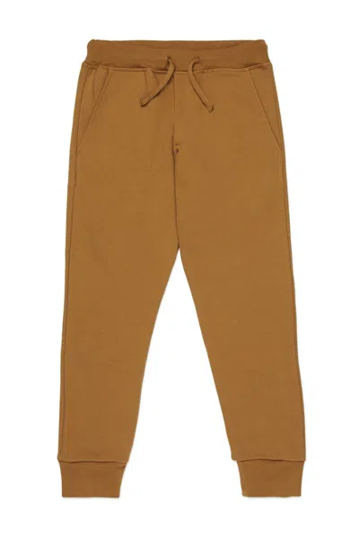 Dsquared2 Fleece Jogger Pants With Logo In Brown