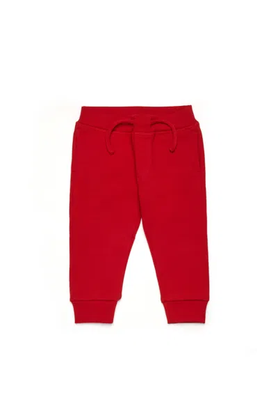 Dsquared2 Fleece Jogger Pants With Sport Logo In Red