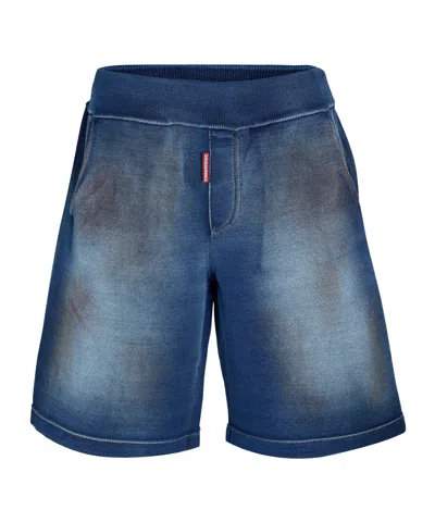 Dsquared2 Fleece Jogger Shorts In Blue
