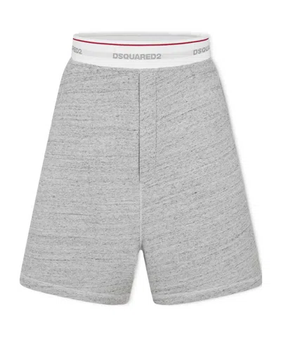Dsquared2 Fleece Jogger Shorts In Grey