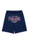 Dsquared2 Fleece Shorts With College Print In Blue