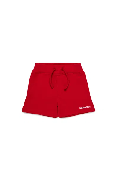 Dsquared2 Babies' Fleece Shorts With  Logo In Red