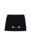 Dsquared2 Fleece Skirt With Birds Print In Black