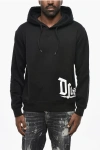 Dsquared2 Fleeced Cotton Cool Fit Hoodie With Contrasting Logo In Black