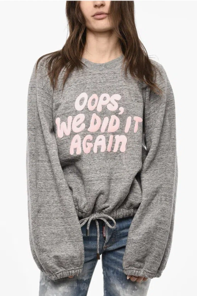 Dsquared2 Fleeced-cotton Crew-neck Sweatshirt With Embossed Detail