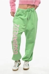 Dsquared2 Fleeced-cotton V-icon L.a. Joggers With Side Logo In Green