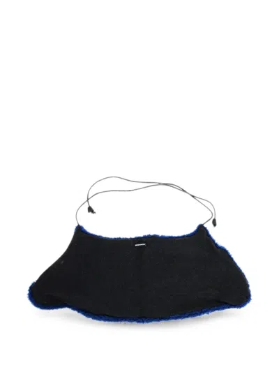 Dsquared2 Fleece-texture Drawstring Scarf In Blue