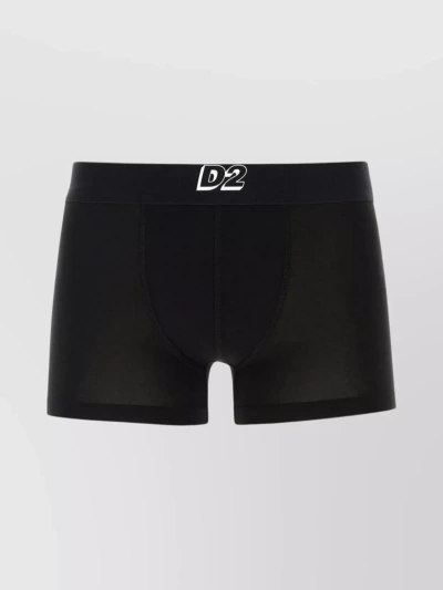 Dsquared2 Flex Fit Modal Boxer With Elastic Waistband In Black