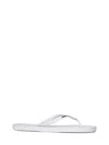Dsquared2 White Rubber Logo Flip Flops In White