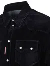 Dsquared2 Velvet Corduroy Jacket Adjustable Waist In Blue