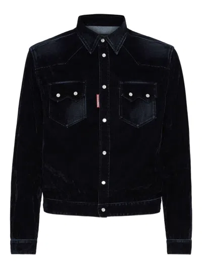 DSQUARED2 `FLOCKED CORD` VELVET JACKET