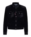 Dsquared2 Denim Jacket With Flocked Detailing In Black